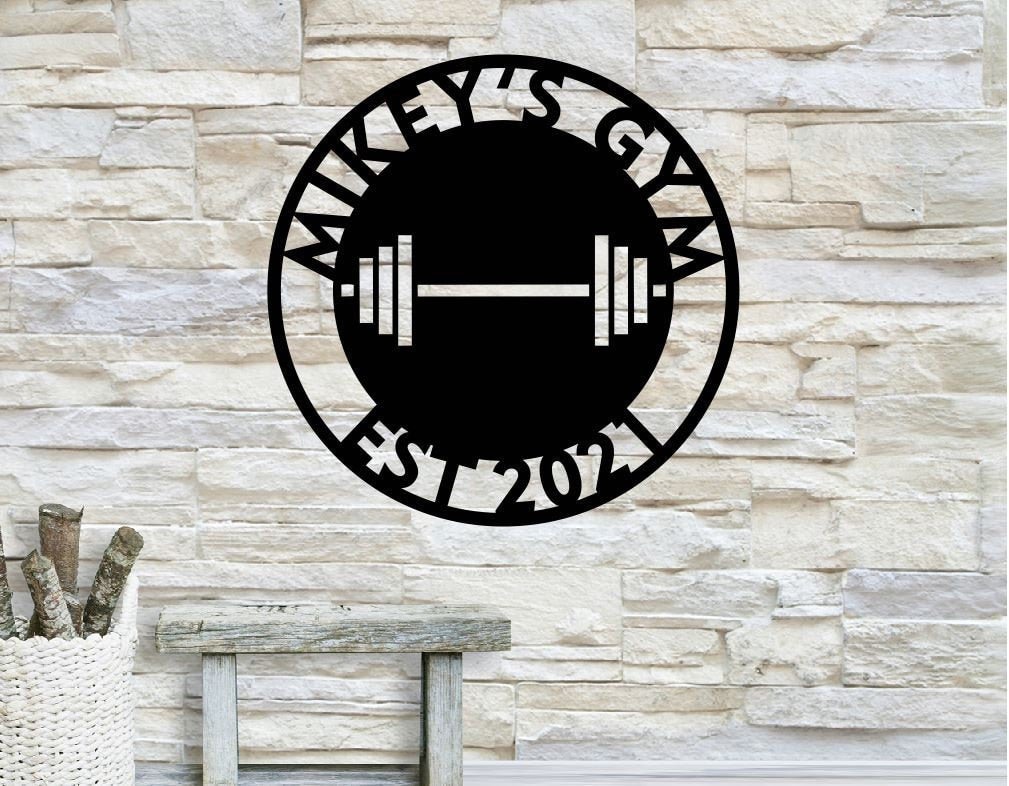 Personalized Metal Home Gym Sign / Gym Wall Decor / Metal Wall Decor ...
