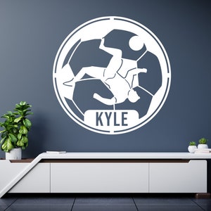 Panneau Soccer Metal personnalisé | Panneau Soccer Metal |  Panneau Métal Football Enfants | Panneau de football personnalisé | Décoration de maison de plaque de soccer personnalisée
