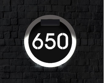 Solar LED Metal House Number Sign | Address Sign | Modern Address | Light up Address Sign | Metal Address | Address Numbers | Address Plaque