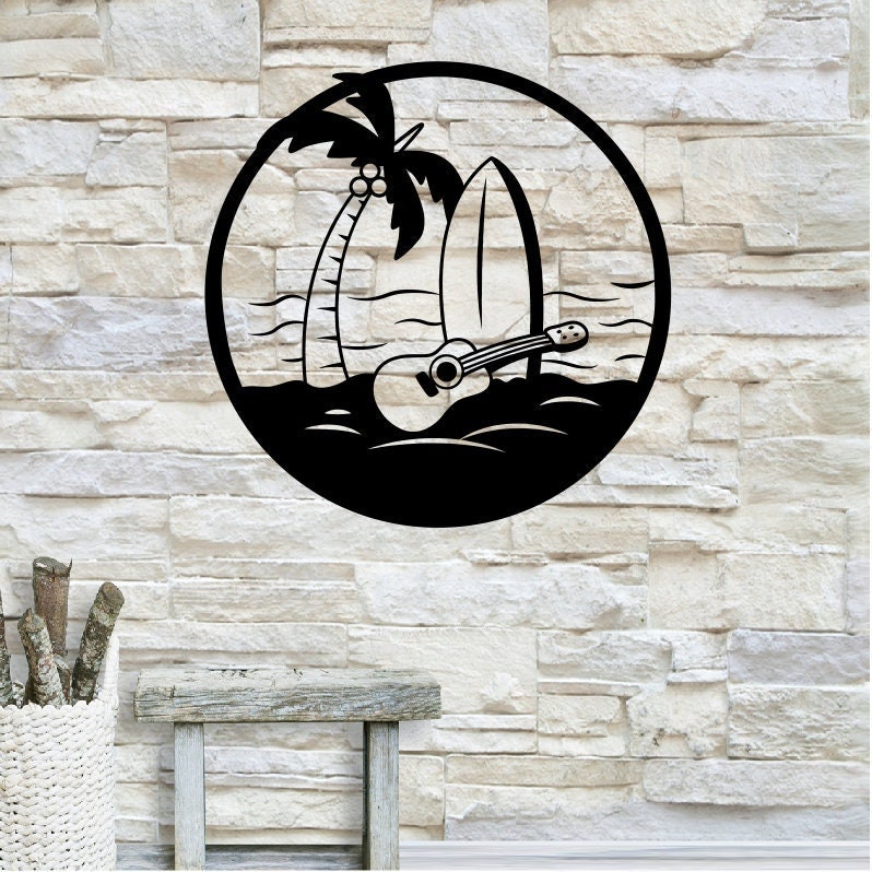 Personalized Metal Beach Sign / Surf Metal Art / Beach Home Decor / Surfing Home Decor / Metal Wall Art / Custom Surf Sign