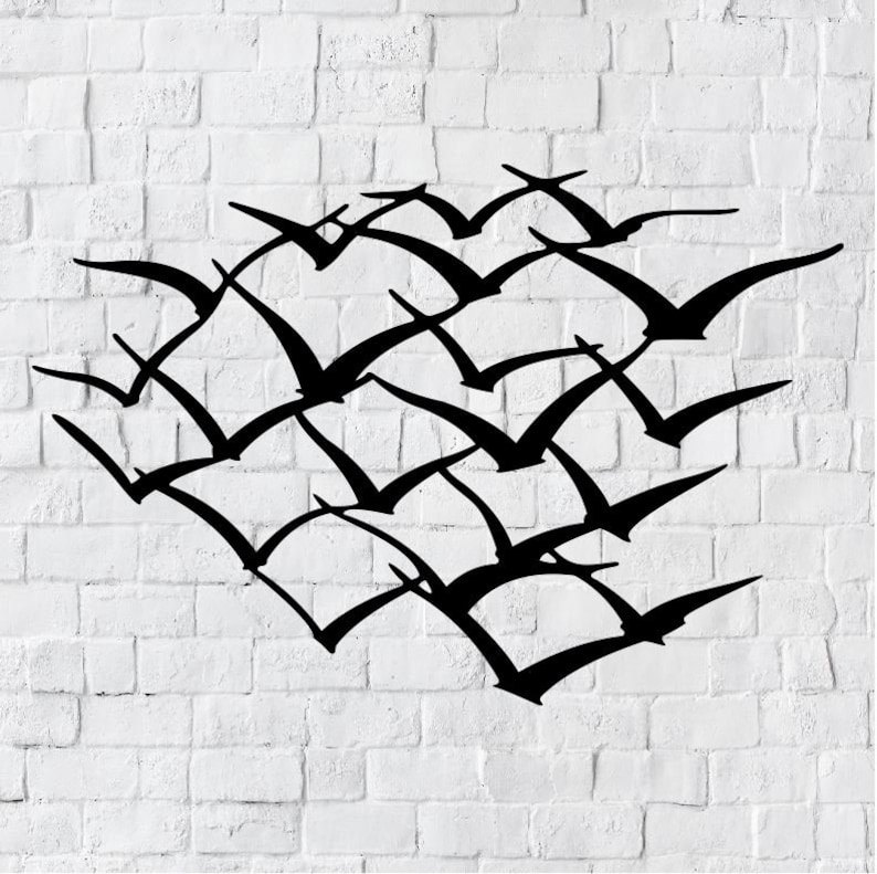 Flock of Birds Wall Art Bird Home Decor Birds Wall Decor Etsy