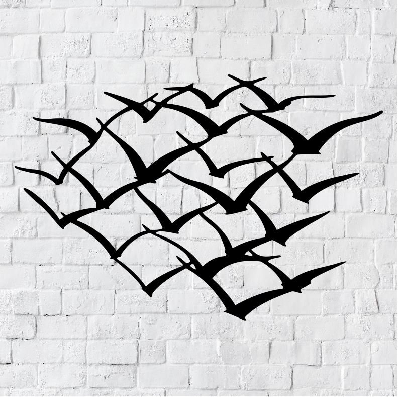 Flock of Birds Wall Art Bird Home Decor Birds Wall Decor Etsy