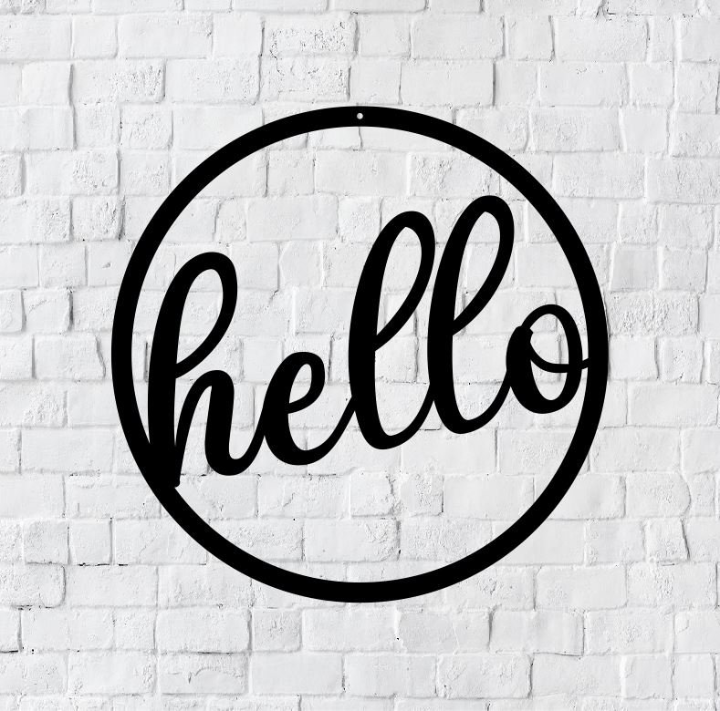 Hello Metal Wall Art / Hello Wall Decor / Metal Wall Decor / Etsy UK