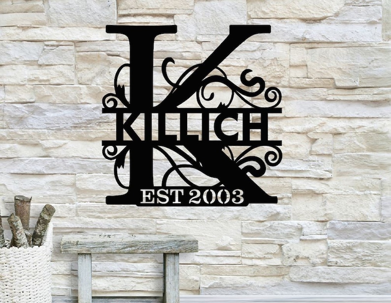 Personalized Family Name Metal Sign Metal Name Monogram With - Etsy