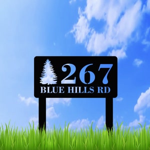 Metal House Number Sign | Stake Address Sign | Decor Address Sign | Modern Address Sign | Metal Address Sign | Metal Address Numbers