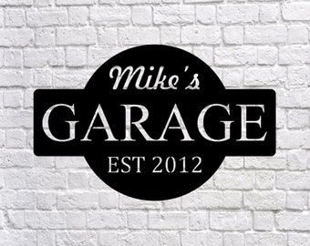 Signe de garage en métal personnalisé / Garage Wall Decor / Metal Wall Decor / Garage Decor / Custom Home Decor / Metal Wall Art