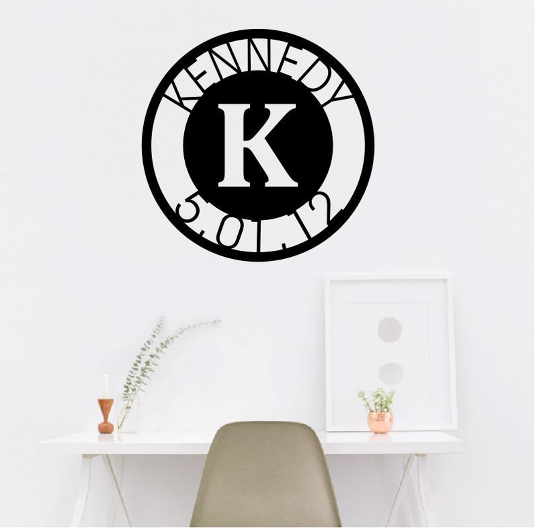 Personalized Family Name Sign / Metal Wall Decor / Monogram Name Sign ...