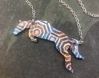 Show Jumping Horse Necklace | Hunter Jumper | Equestrian Necklace | Jumping Horse | Horse Gifts | Horse Jewelry | Dressage Gifts