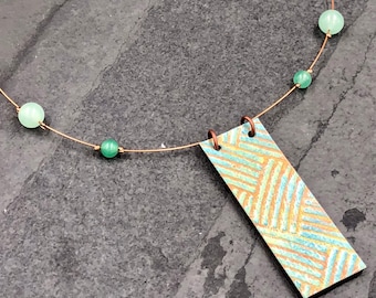 Modern Green Choker Necklace / Paper Jewelry Paper Necklace Dainty Necklace Lightweight Necklace Green Necklace Mid Century Modern Jewelry