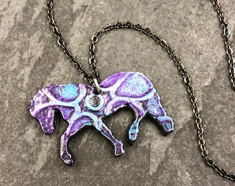 Purple Horse Necklace | Equestrian Necklace | Dressage Gifts | Horse Jewelry | Horse Show Jewelry | Hunter Jumper | Barrel Racer