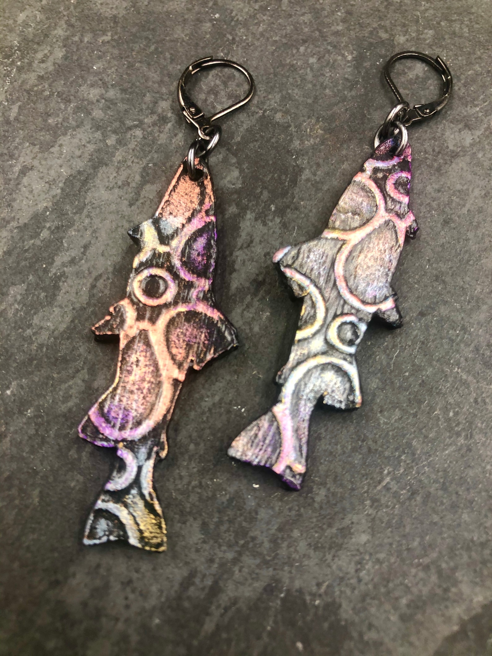 Trout Fish Earrings Fly Fishing Jewelry Trout Earrings Etsy