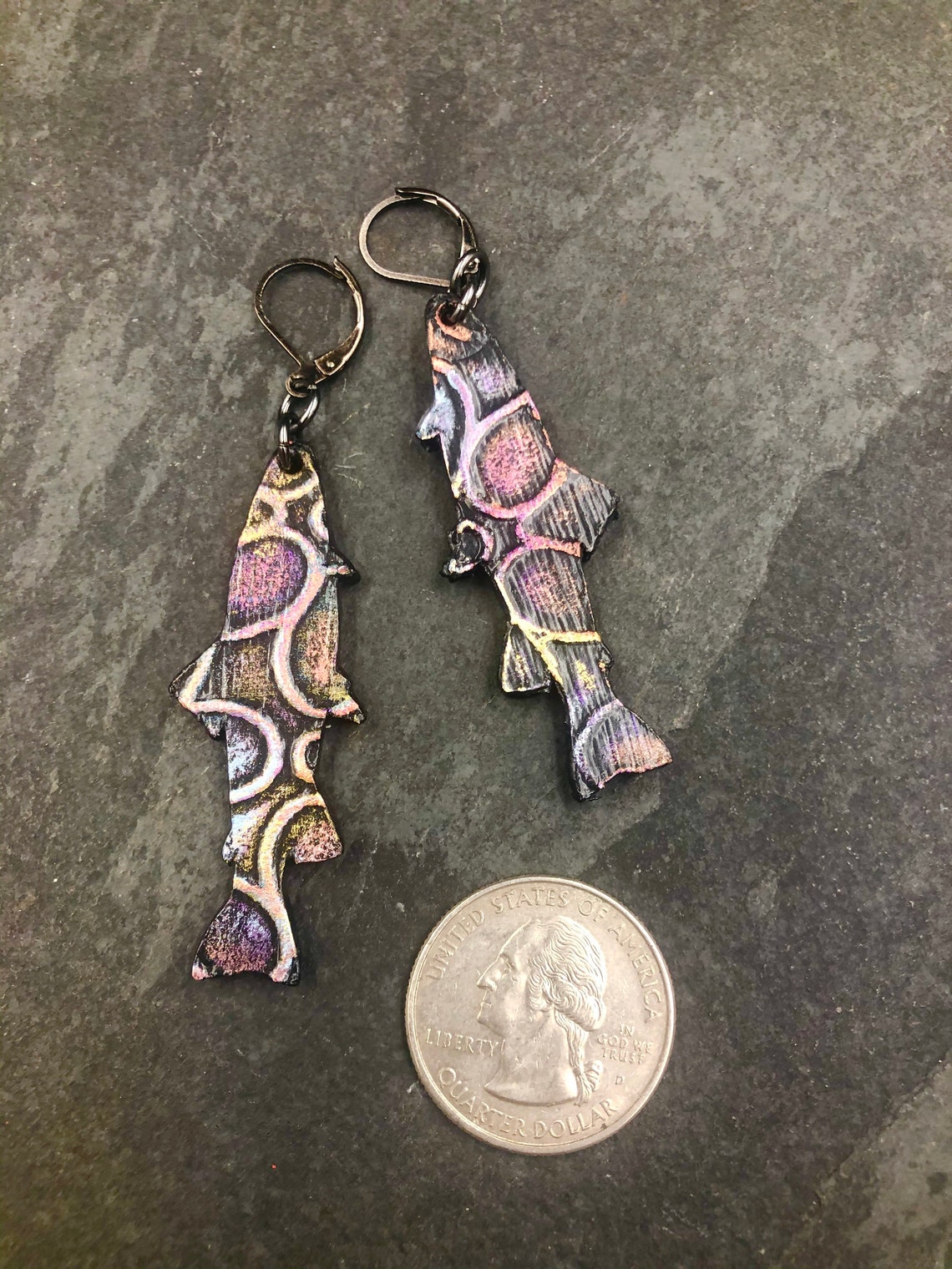 Trout Fish Earrings Fly Fishing Jewelry Trout Earrings Etsy