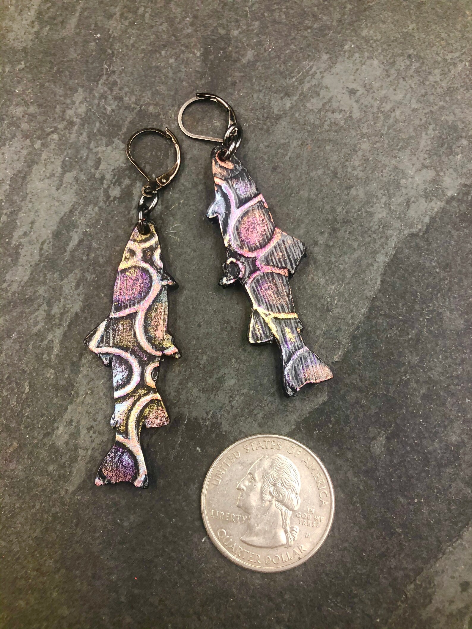 Trout Fish Earrings Fly Fishing Jewelry Trout Earrings Etsy