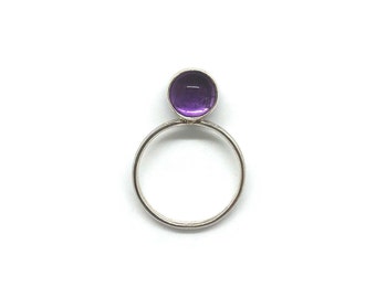 Lear Collection | Stackable Ring Amethyst | Sterling Silver 925 and Amethyst | Purple