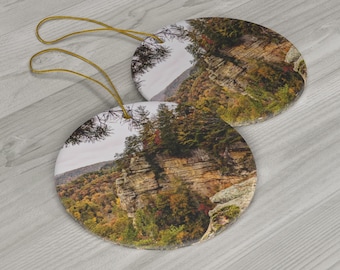 Mountains Ornament, Ceramic Ornaments, Nature Ornament, Mountain Ornament, Fall Ornament, Nature lover gift, Gift for Nature