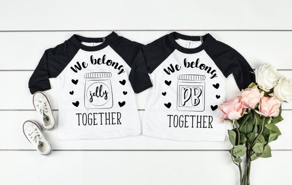 Goes with Peanut Butter Cute Twins or Halloween Toddler Kids Cotton Tee Jelly