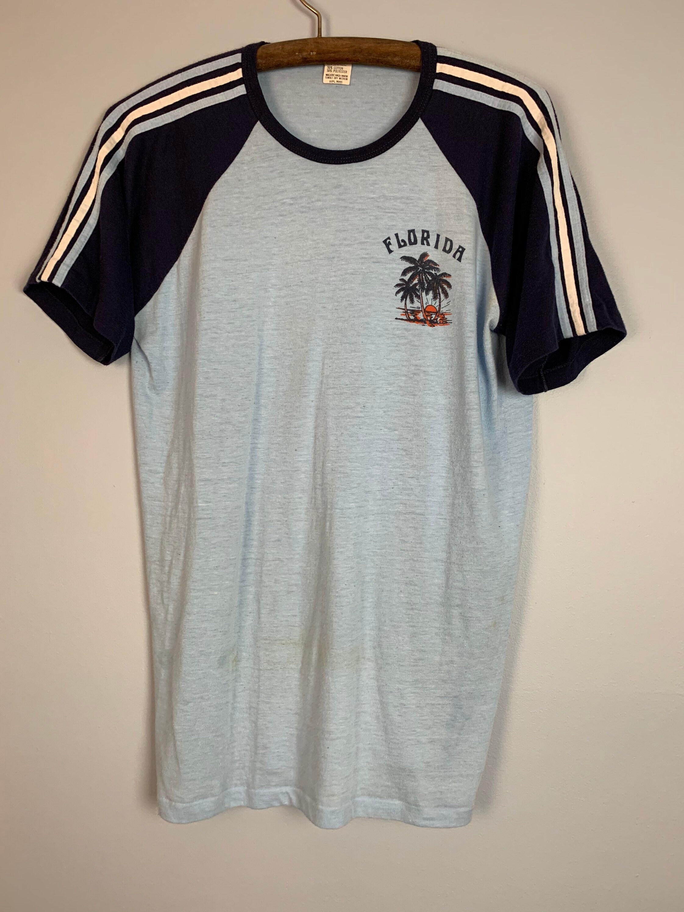 Vintage Raglan Single Stitch TShirt Striped Sleeve Florida Etsy