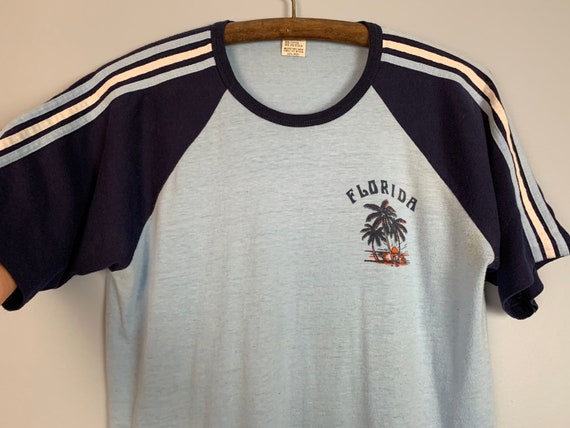 Vintage Raglan Single Stitch T-Shirt Striped Slee… - image 5