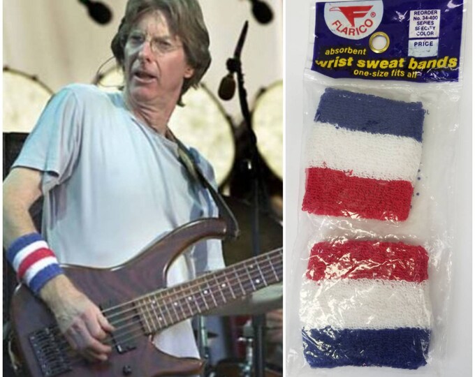 Vintage Red White and Blue Terrycloth Sweat Bands Phil Lesh Sweatbands