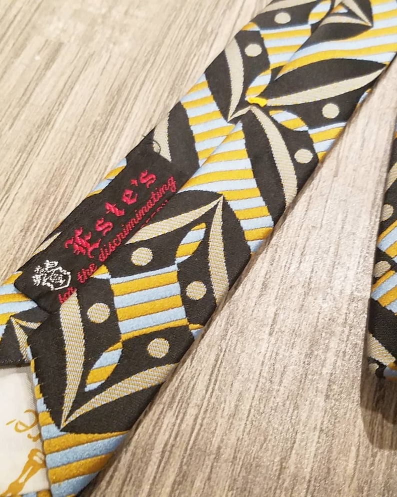 Vintage 1960s Wide Necktie Este/'s Portland Oregon Psychedelic Mod Geometric