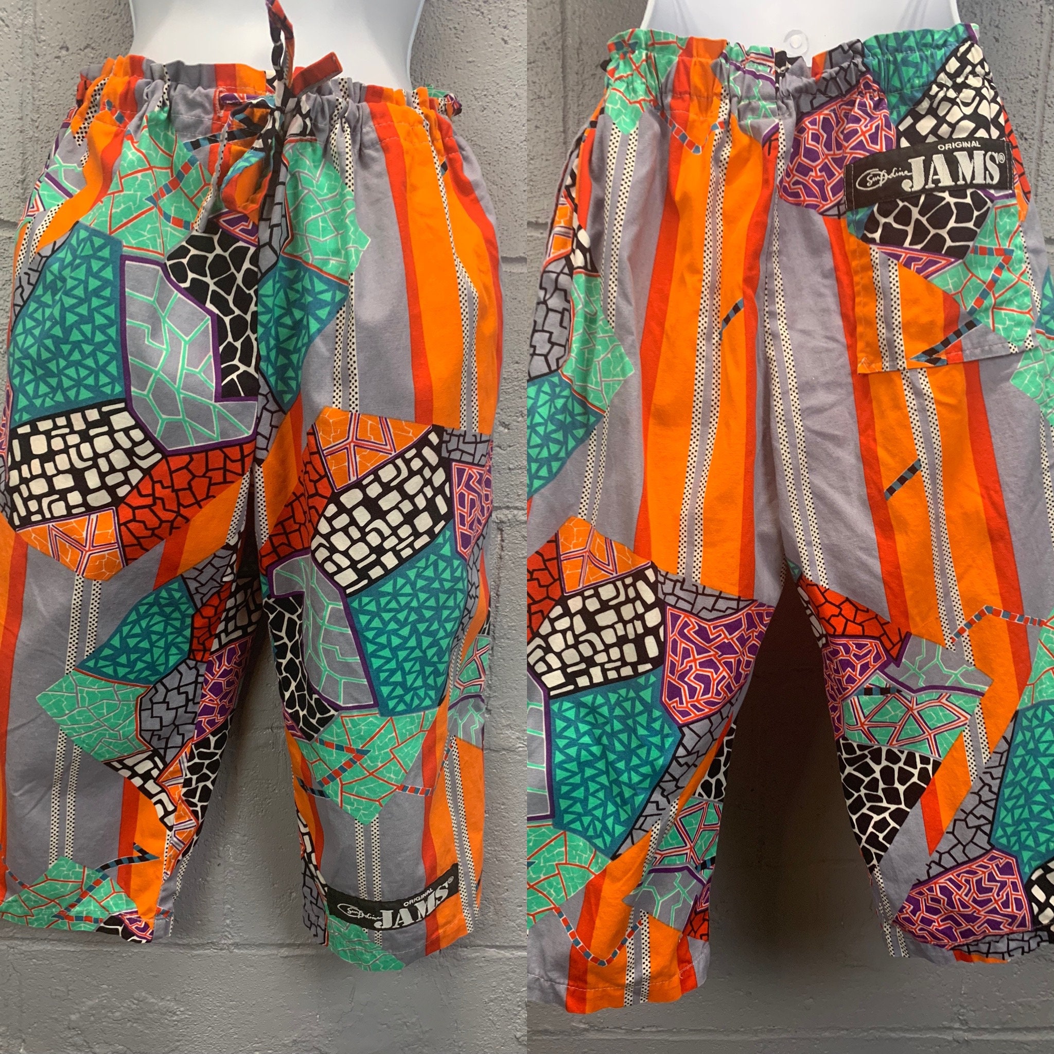 Vtg 80s 90s Jams Long Shorts Tropical Mod Surf Skater SK8 Vtg 80s 90s Jams Long Shorts Tropical Mod Surf Skater SK8