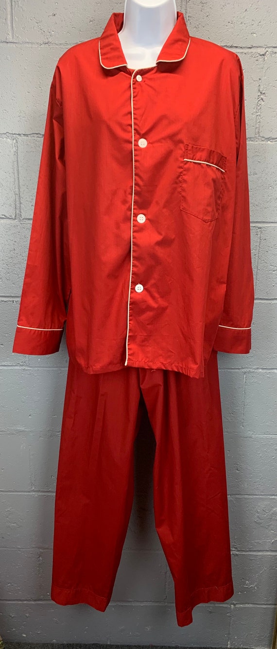 Vintage 70s Red 2 Piece Pajama Set by John Weitz … - image 2