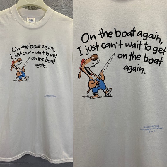 Vintage 1980s Funny Fishing T-shirt Single Stitch T-shirt Large 