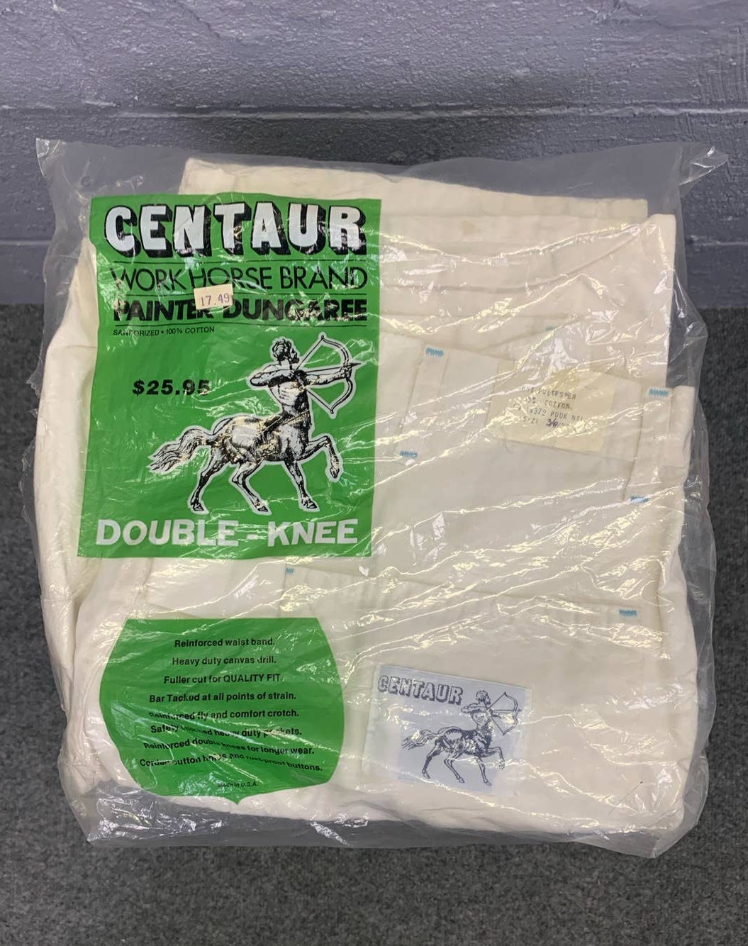 【雰囲気抜群】90s Vintage centaur ホワイトデニムペインター 雰囲気抜群】90s Vintage centaur ホワイトデニムペインター 雰囲気