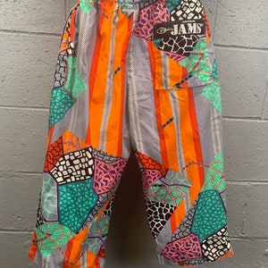 Vtg 80s 90s Jams Long Shorts Tropical Mod Surf Skater SK8 Size