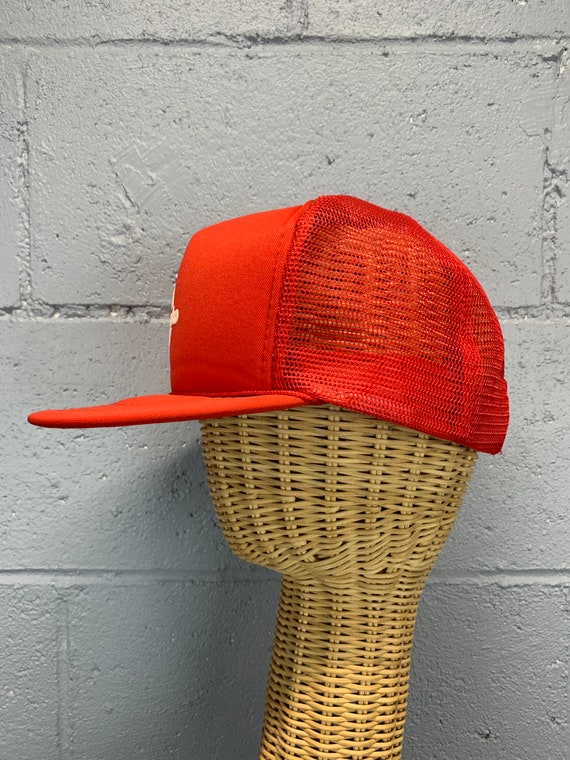 Casquette Vintage Trucker DU PONT Années 80 - Snapback Rouge Et Blanc, Made In USA