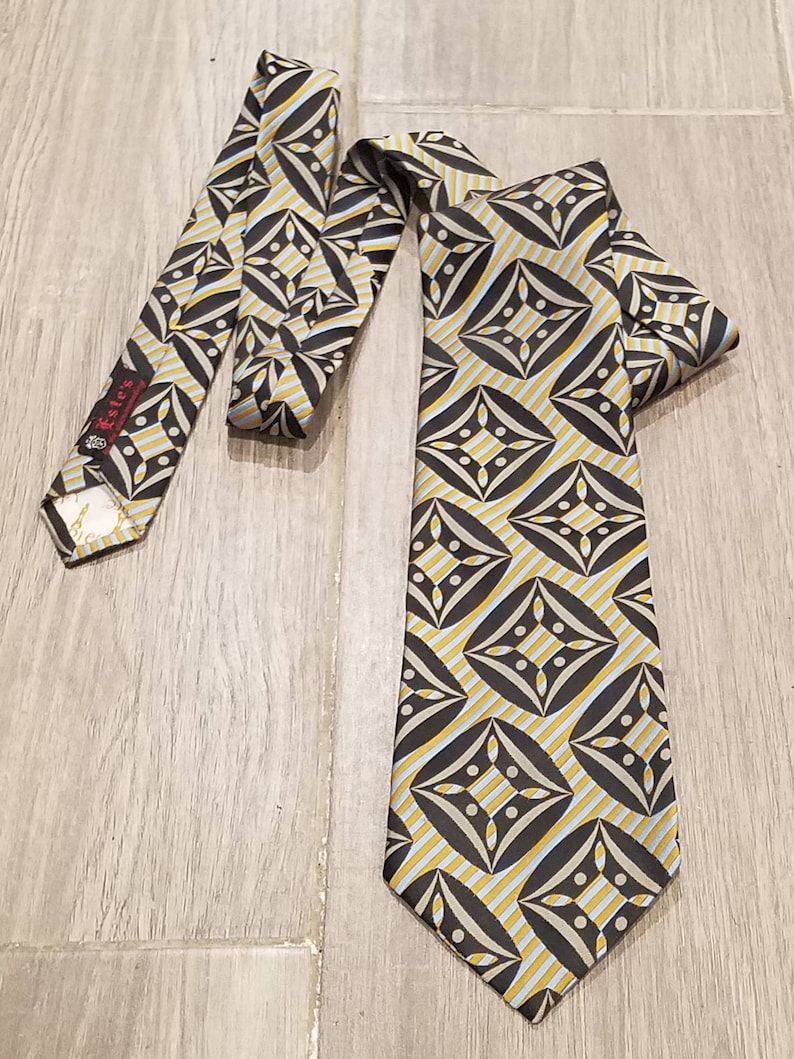 Vintage 1960s Wide Necktie Este/'s Portland Oregon Psychedelic Mod Geometric