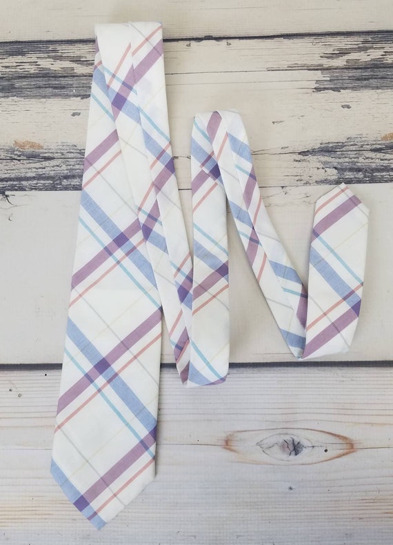 Vintage Pastel Plaid Necktie Country Traditionals 