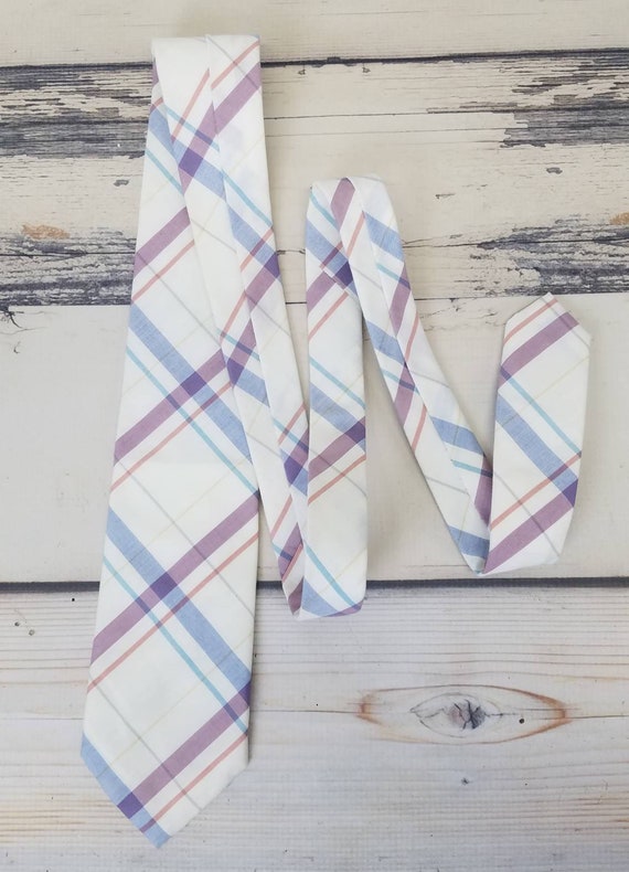 pastel plaid tie