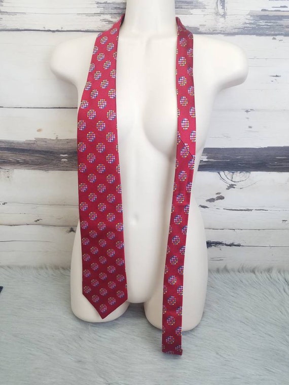 Vintage Mod Rainbow Circles Silk Necktie Harrods … - image 2