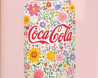 Coca-Cola Spring Flowers Print: Retro Kitchen Bar Decor (Digital Download)