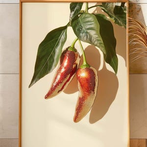 Red Chili Disco Ball Print: Spicy Kitchen Wall Art (Digital Download)
