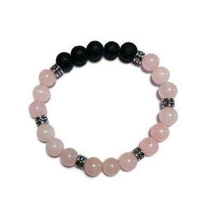 Diffuser Bracelet, Rose Quartz (calming)  Lava (energy and relaxation w/lavender essential oil).
