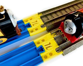 Trainlab adapters compatible with trackmaster (2009 brown) and tomy plarail train tracks  (2pc)