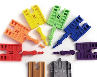 Trainlab thomas take-n-play to wooden railway train track adapters with dog bones