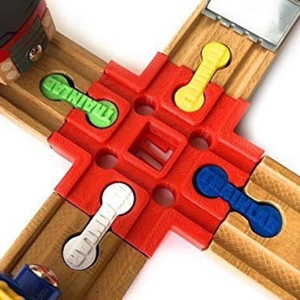Trainlab cross tracks connector for wooden railway with dog bones (5pcs)