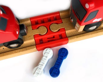 Trainlab track connector female to female wooden railway. includes 2 dog bone track connectors!