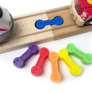 Dog Bones for Wooden Railway 5pc, Female to Female Track Connectors for Brio Thomas Ikea Melissa and Doug, Kids Train Gift