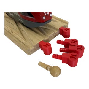 NEW VERSION! Trainlab Pegbones for Repairing Broken Wooden Railway Connectors Compatible with BRIO and Thomas Tracks (5pcs)