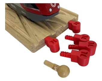 NEW VERSION! Trainlab Pegbones for Repairing Broken Wooden Railway Connectors Compatible with BRIO and Thomas Tracks (5pcs)