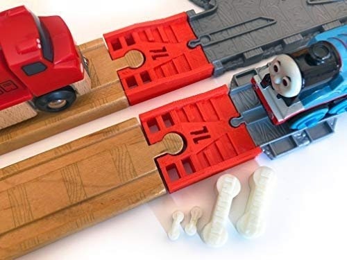 Trainlab connector for duplo lego and wooden railway sets