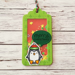 Gestanzter niedlicher Pinguin Geschenk anhänger Weihnachten
