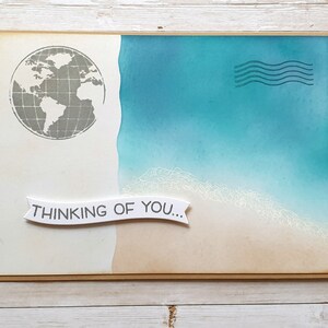 Handgemachte Freundschafstkarte/Liebeskarte THINKING OF YOU, mit Briefumschlag A6