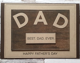 Handmade Father's Day card BEST DAD EVER with envelope A6