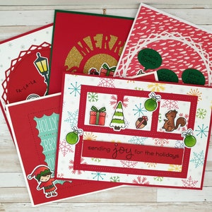 5x Tarjetas de Navidad hechas a mano tarjetas plegables con sobre A6