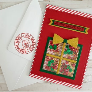 Biglietto di Natale fatto a mano - Biglietto Shaker con design regalo (A6)